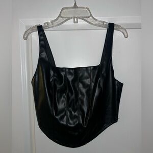 Leather corset crop top